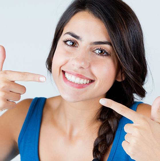 Patient receiving teeth whitening