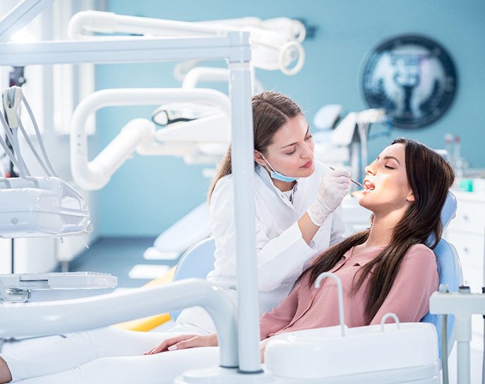 A person receiving dental treatment